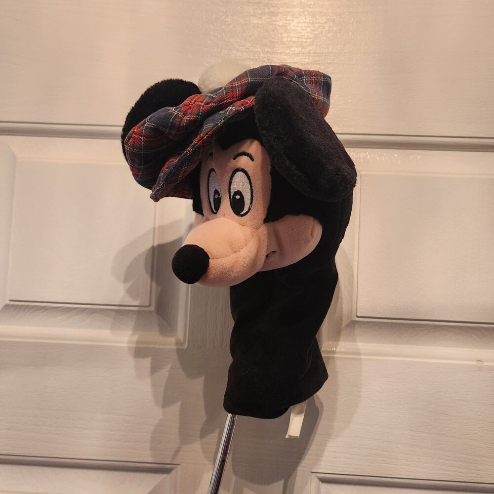 Vintage Disney Store Mickey Mouse Scottish Plaid Golf Club Head Cover HTF